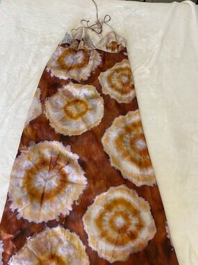 Zara Brown and Cream Tie-Dye Maxi Skirt